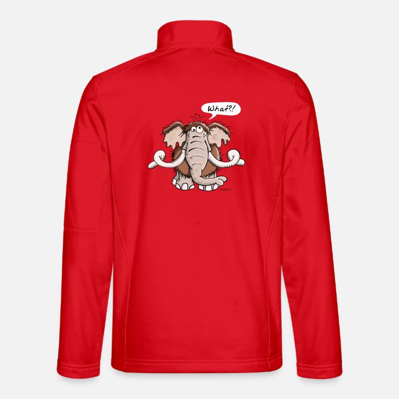 Funny mammoth - Elephant - Cartoon - Gift - Unisex Softshell Jacket - red