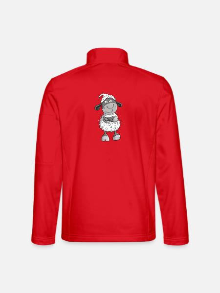 Non mouton je aucune déclaration motif animal comique amusant - Veste en tissu softshell Unisexe - rouge - Dos