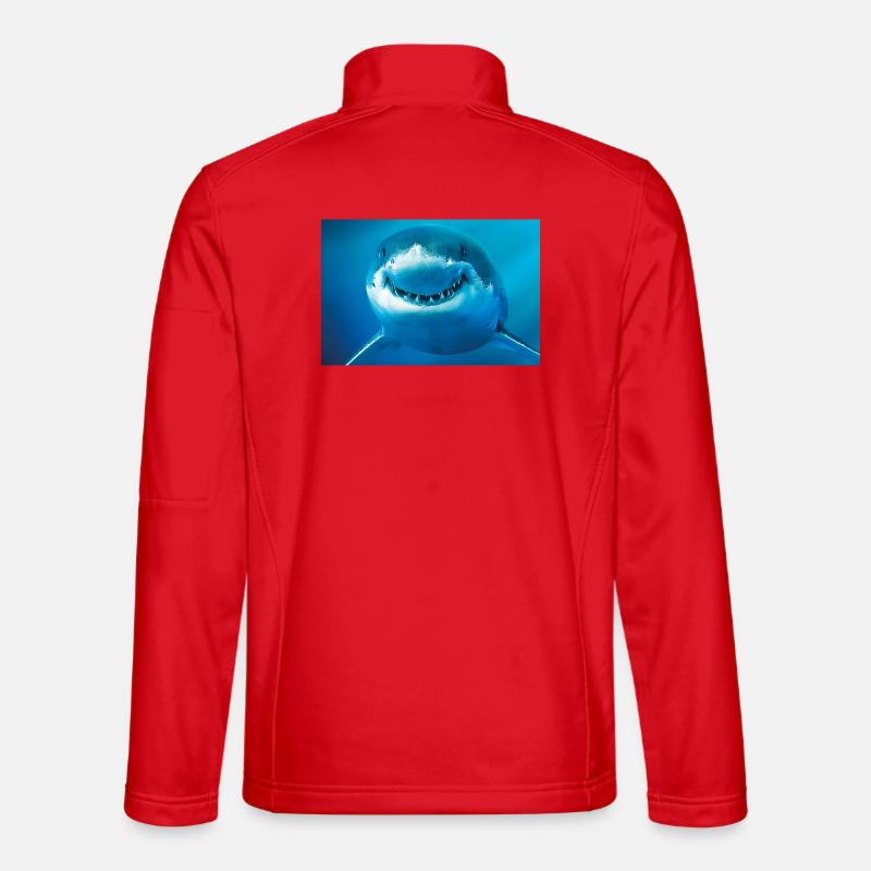 Lächelnder Hai unter Wasser - Unisex Softshelljacke - Rot