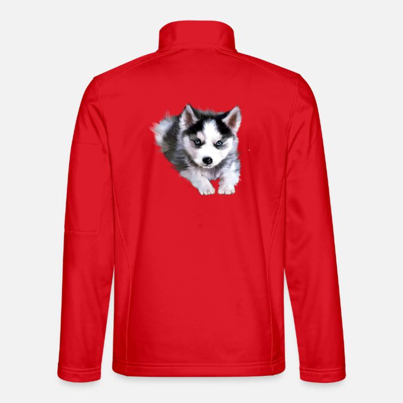 Hund, Husky - Unisex Softshelljacke - Rot