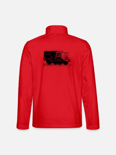 Camion fourgon Robur LO 2002 - Veste en tissu softshell Unisexe - rouge - Dos