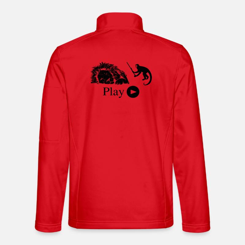 Funny monkey and lion - Unisex Softshell Jacket - red
