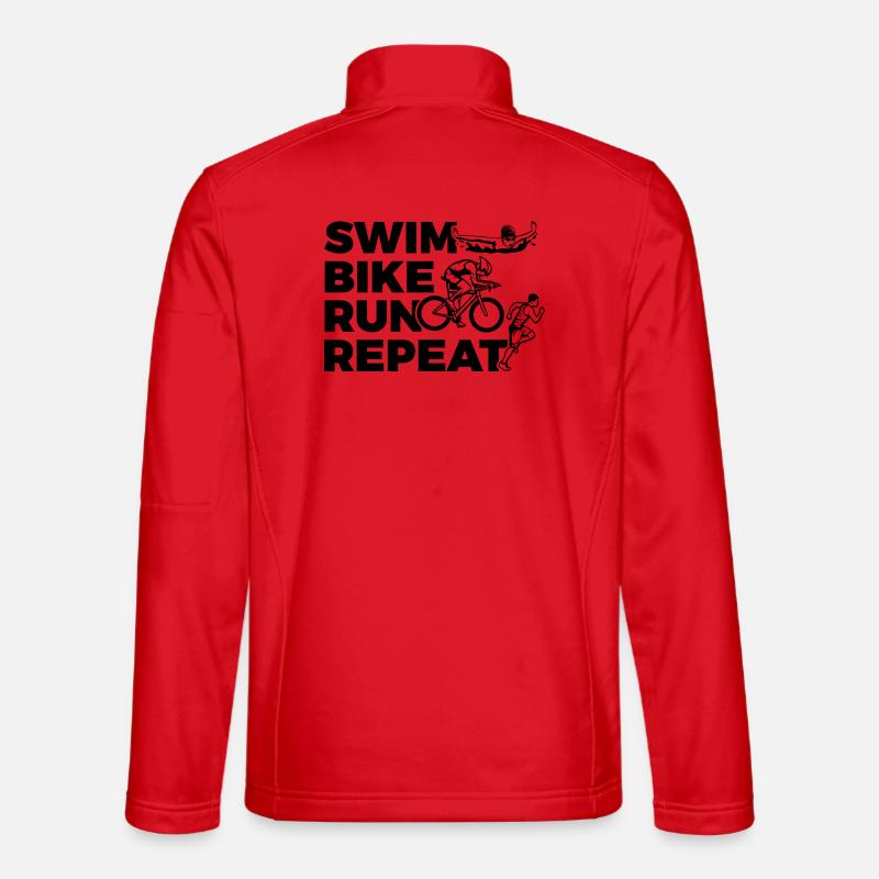 Swimming Cycling Running Repeating - Unisex Softshell Jacket - red
