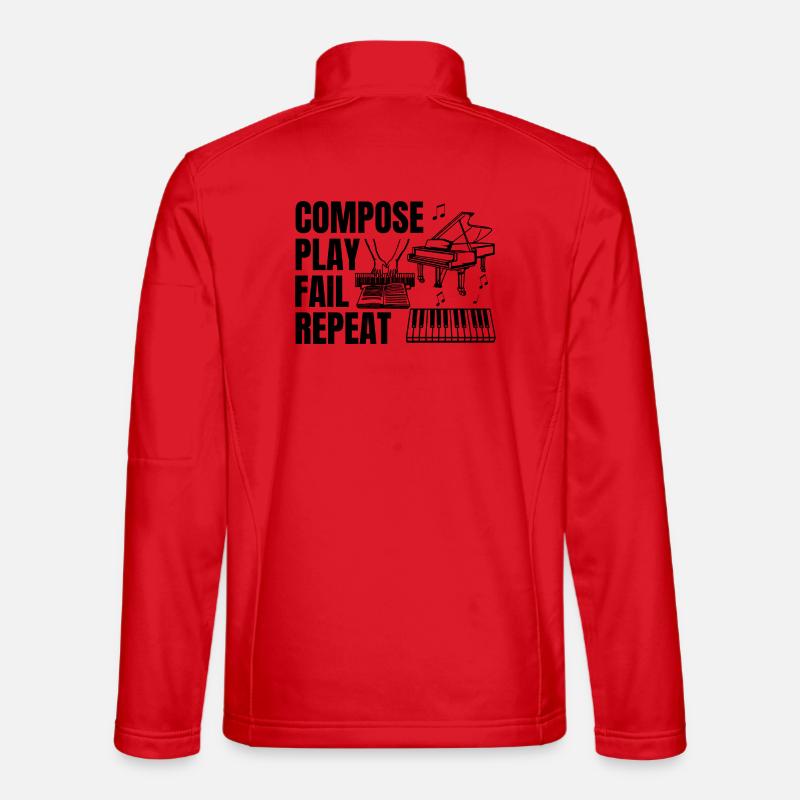 Pianist tägliche Routine - Unisex Softshelljacke - Rot