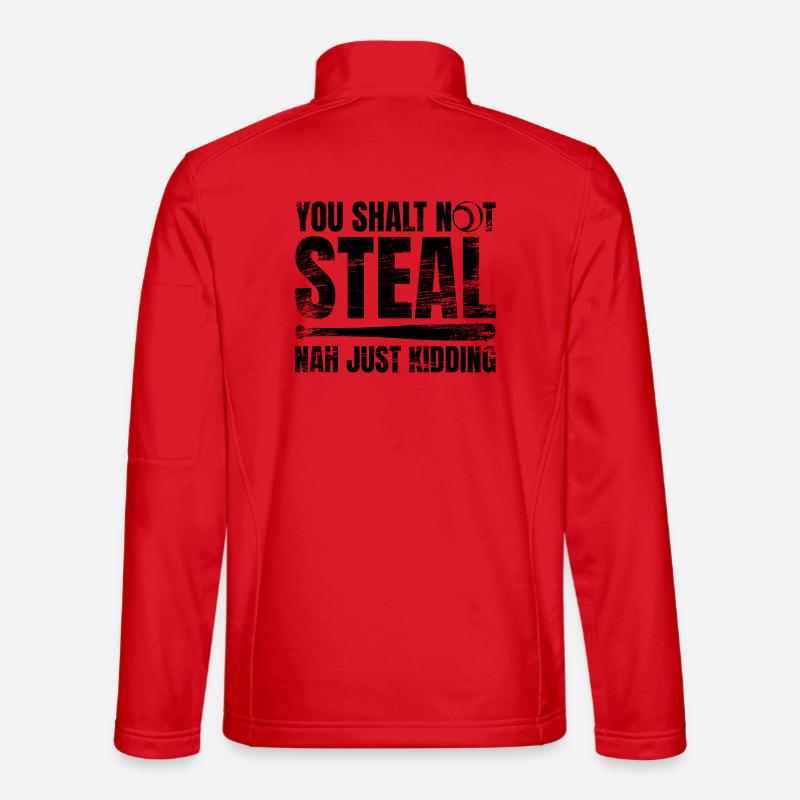 Baseball Du sollst nicht stehlen - Unisex Softshelljacke - Rot