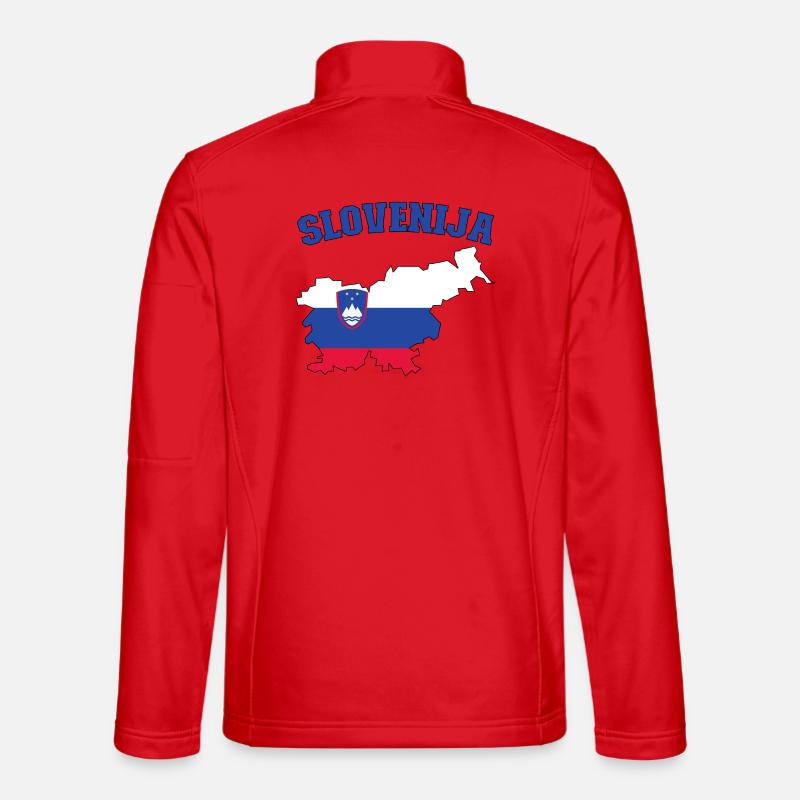 Carte du drapeau de la Slovénie Veste en tissu softshell Unisexe