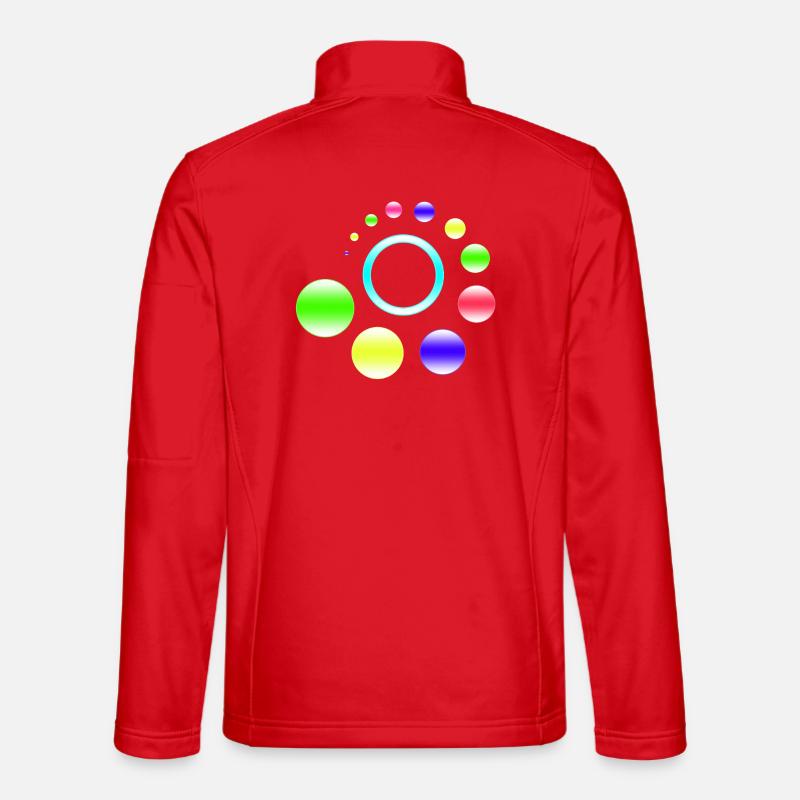 Neon Orbit Ringburst - Unisex Softshell Jacket - red