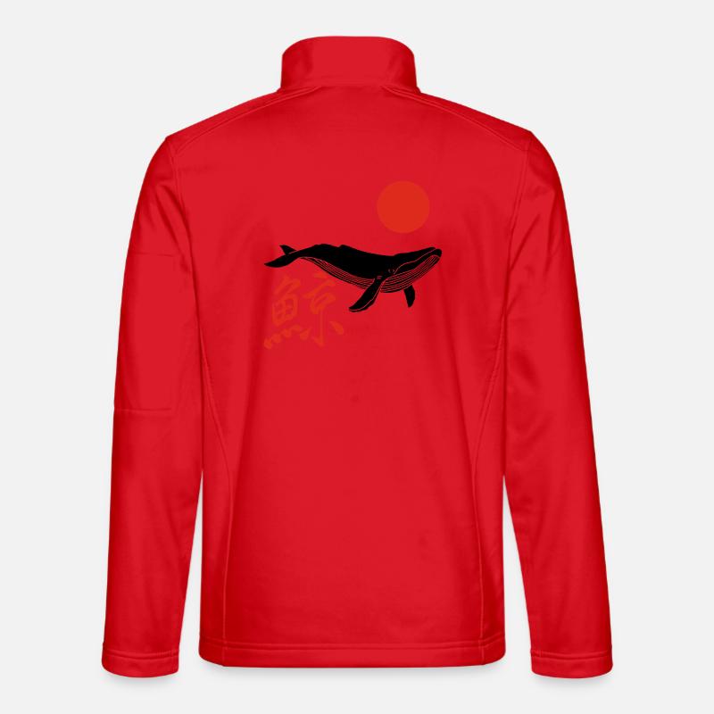 Right whale and red sun - Unisex Softshell Jacket - red