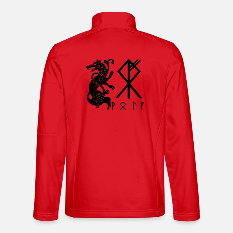 Fenrir Black Wolf - Unisex Softshell Jacket - red