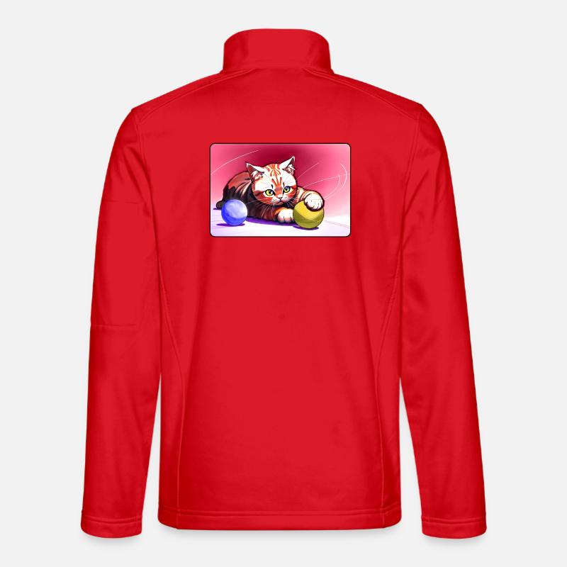Rotgestreiftes Tigerkätzchen - Unisex Softshelljacke - Rot