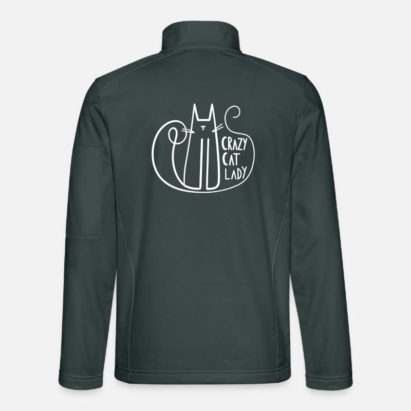 Silhouette de dame chat folle Veste en tissu softshell Unisexe