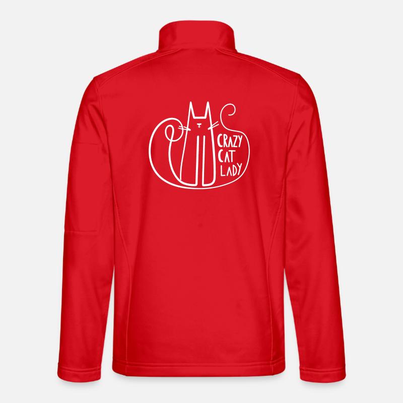 Verrückte Katzenlady Silhouette - Unisex Softshelljacke - Rot