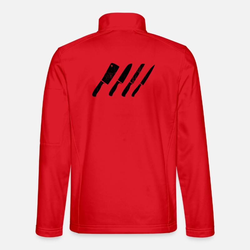 Knife set sketch - Unisex Softshell Jacket - red