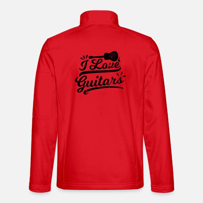 I love guitars - Unisex Softshell Jacket - red