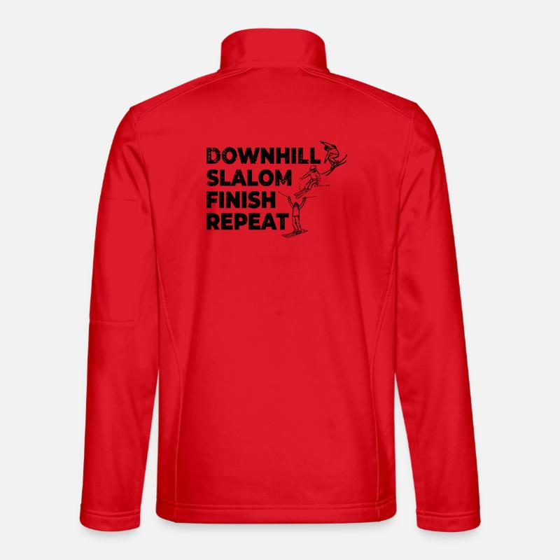 Downhill Slalom Finish Repeat - Unisex Softshell Jacket - red