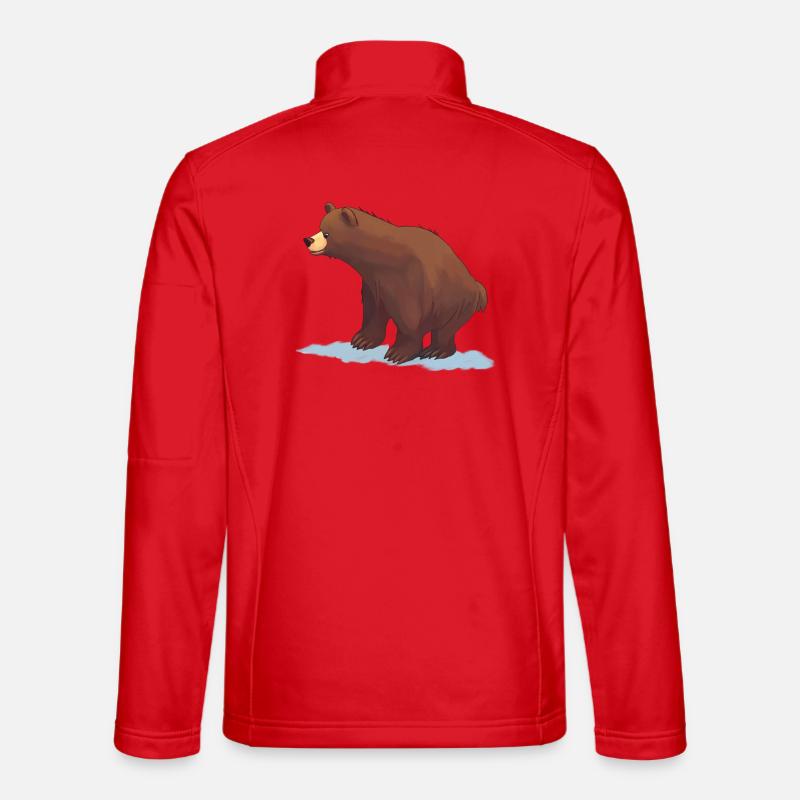 Braunbär (Gemälde) - Unisex Softshelljacke - Rot