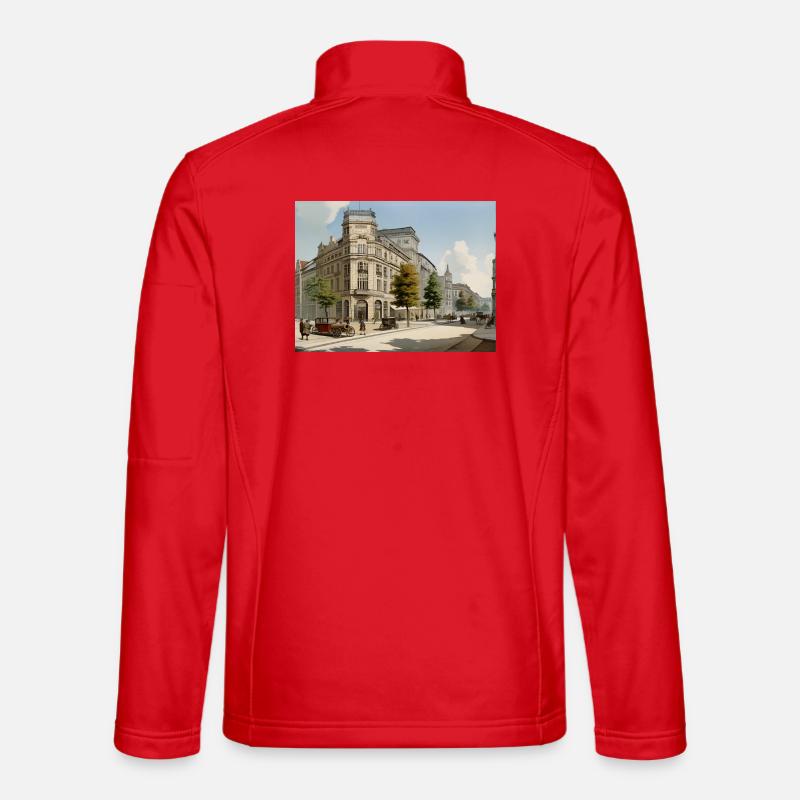 Städtebild 20er Jahre - Unisex Softshelljacke - Rot