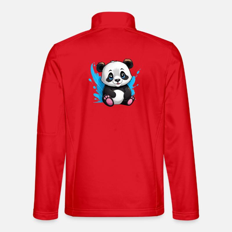 Panda Bear - Unisex Softshell Jacket - red