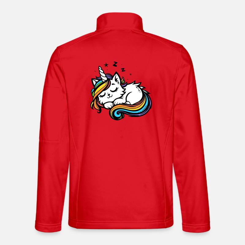 Chat licorne endormi (coloré) Veste en tissu softshell Unisexe