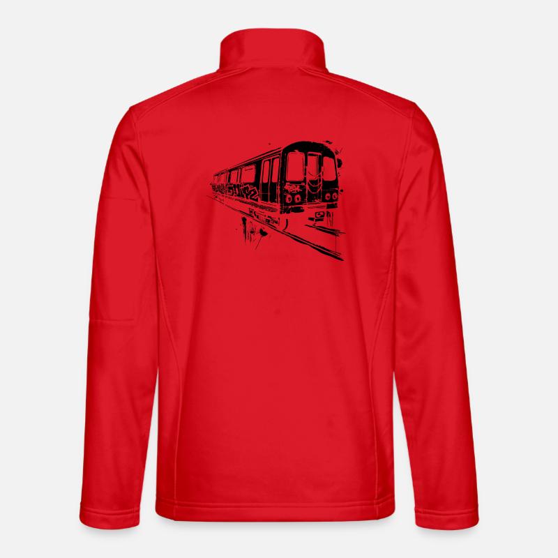 Railway Graphic - Unisex Softshell Jacket - red