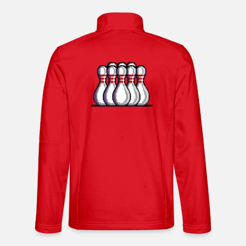 Pixel Bowling Pins - Unisex Softshell Jacket - red