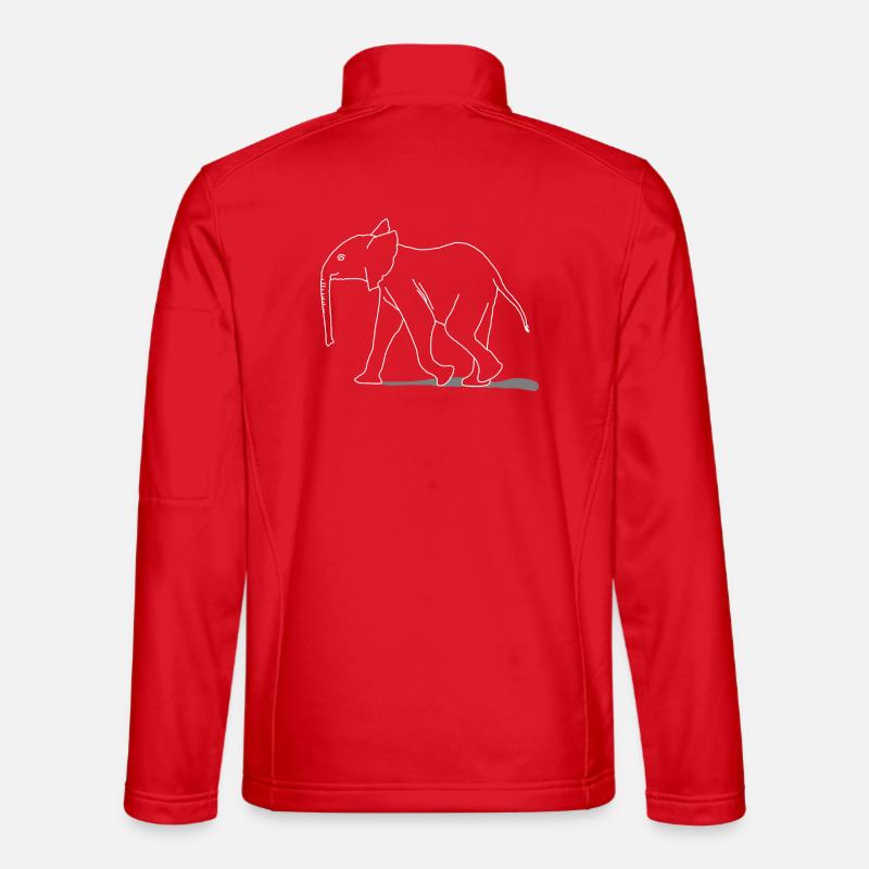 Elephant young, lineart - Unisex Softshell Jacket - red