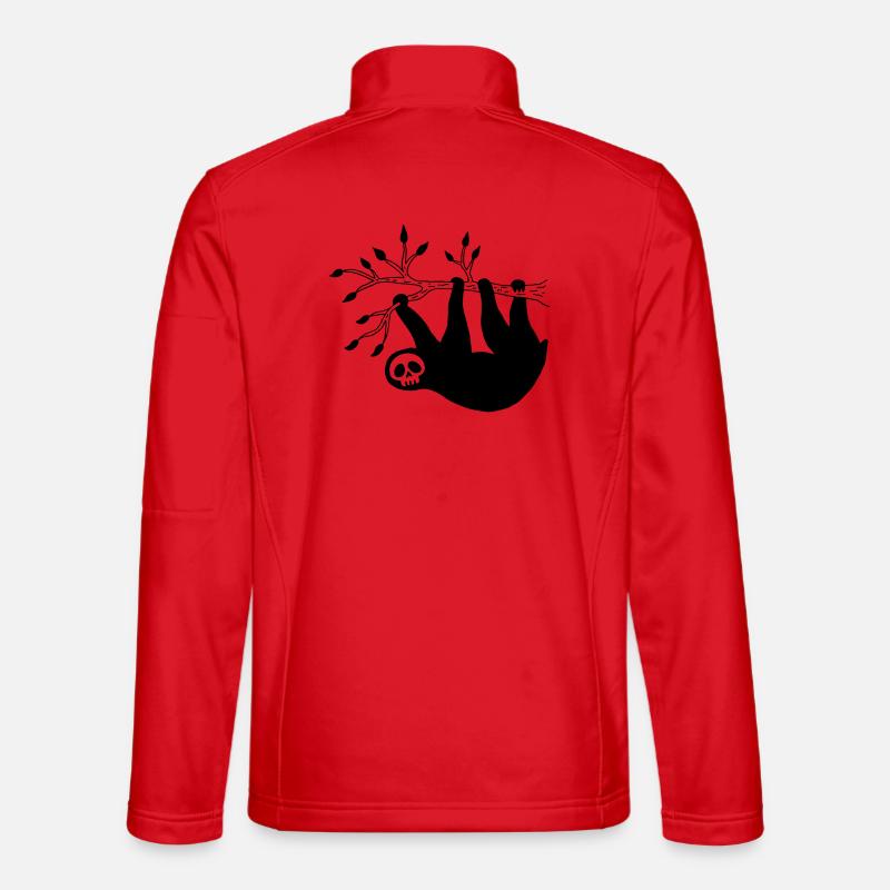 Black Sloth Skull - Unisex Softshell Jacket - red