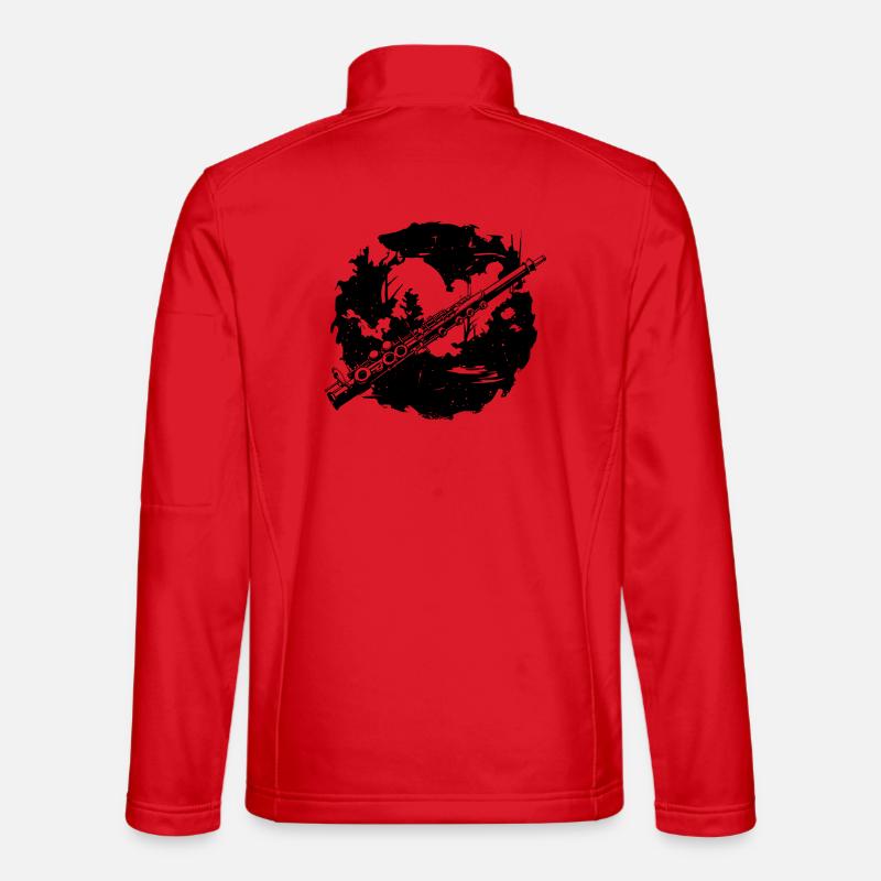 Flöte Skizze - Unisex Softshelljacke - Rot