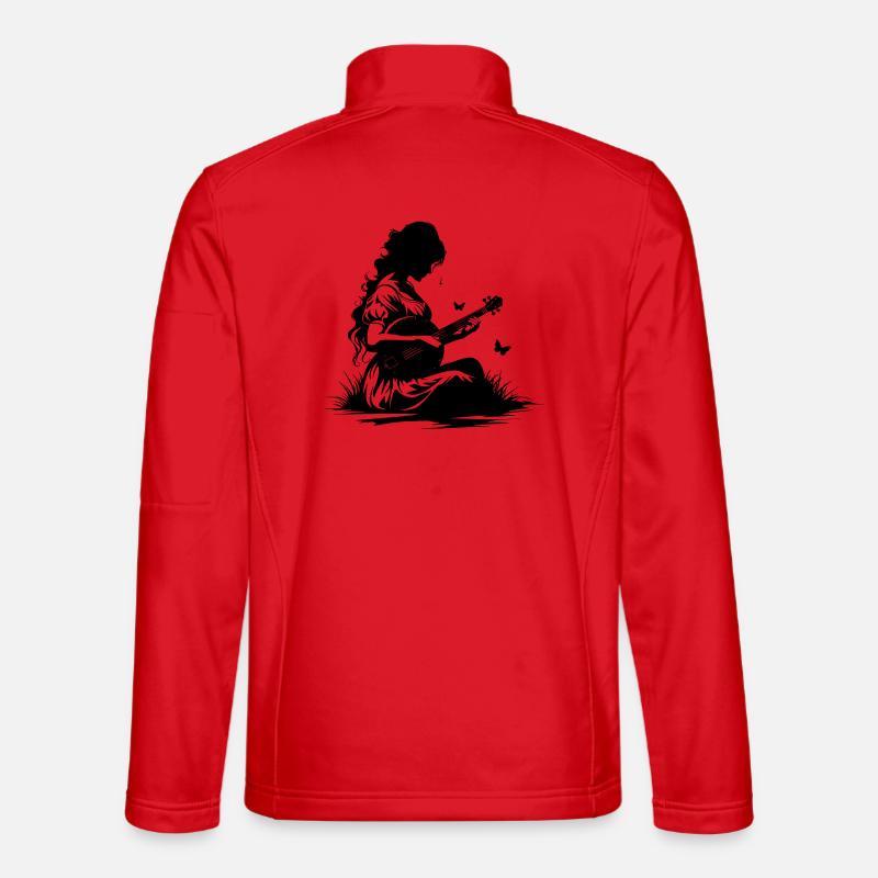 Banjo Mädchen Zeichnung - Unisex Softshelljacke - Rot