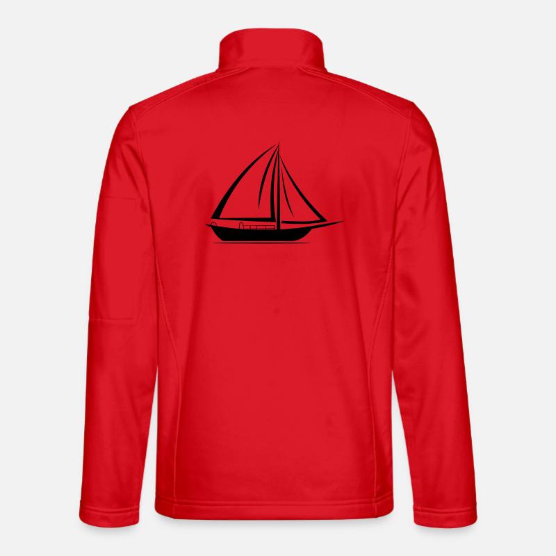 Sailboat Drawing - Unisex Softshell Jacket - red