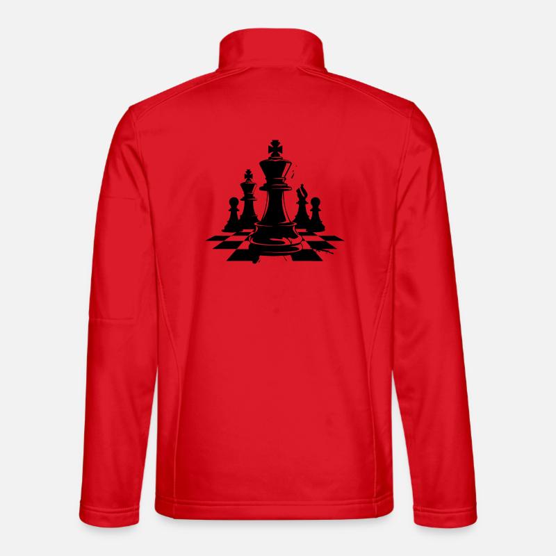 Graphiques de pièces d’échecs - Veste en tissu softshell Unisexe - rouge
