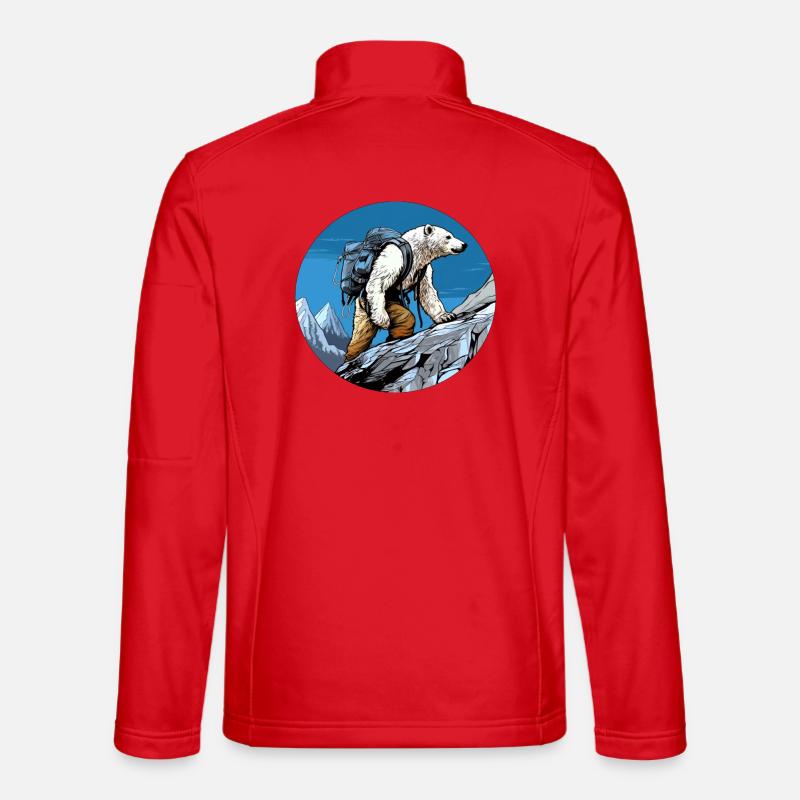 Eisbären Wandern / Bergsteiger Eisbär - Unisex Softshelljacke - Rot