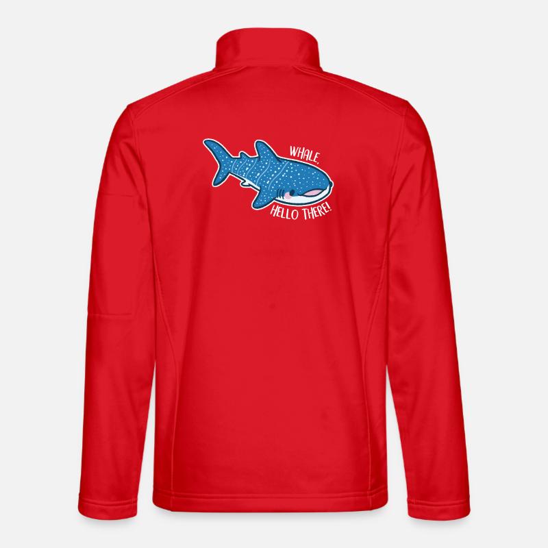 Funny whale shark with pun - Unisex Softshell Jacket - red