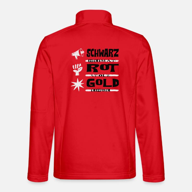 Schwarz Rot Gold Unisex Softshelljacke