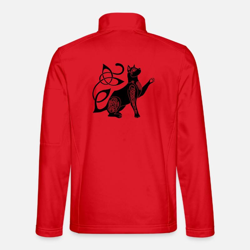 Keltische Schwarze Katze - Unisex Softshelljacke - Rot