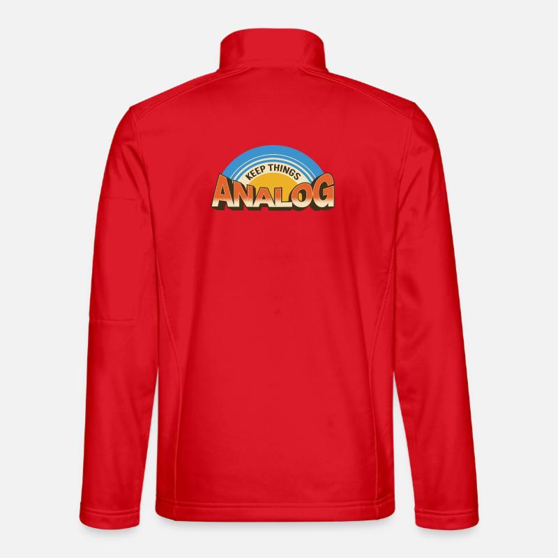 Keep Things Analog – Retro Tech Statement - Unisex Softshell Jacket - red