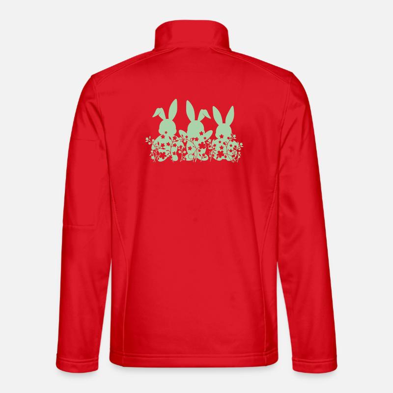 hasen ostern blumen - Unisex Softshelljacke - Rot