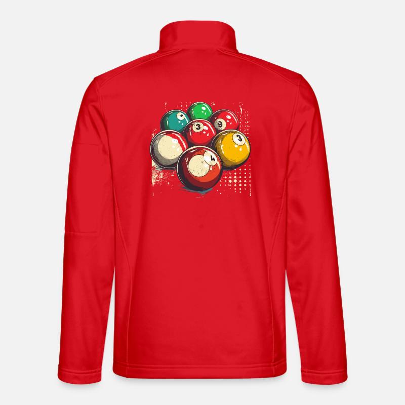 Graphic Billiard Balls - Unisex Softshell Jacket - red