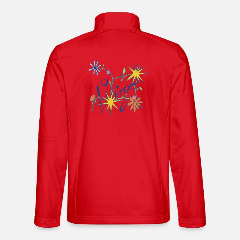 Virgo – Verspielte Sternzeichen-Illustration - Unisex Softshelljacke - Rot