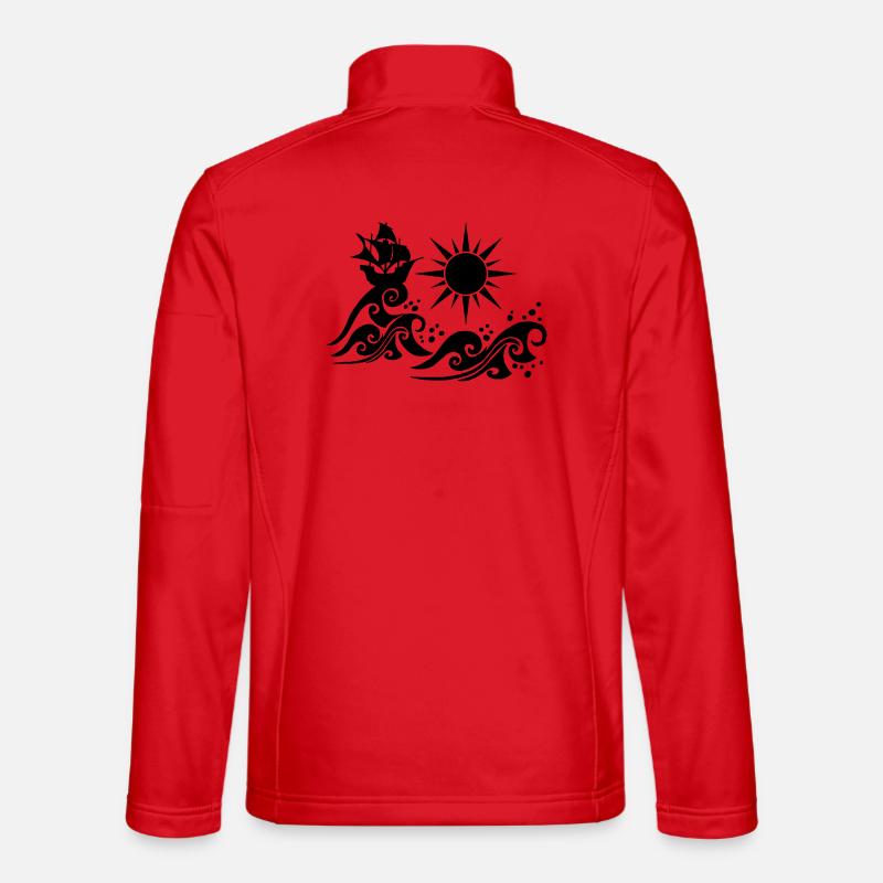Schwarze Galeone - Unisex Softshelljacke - Rot