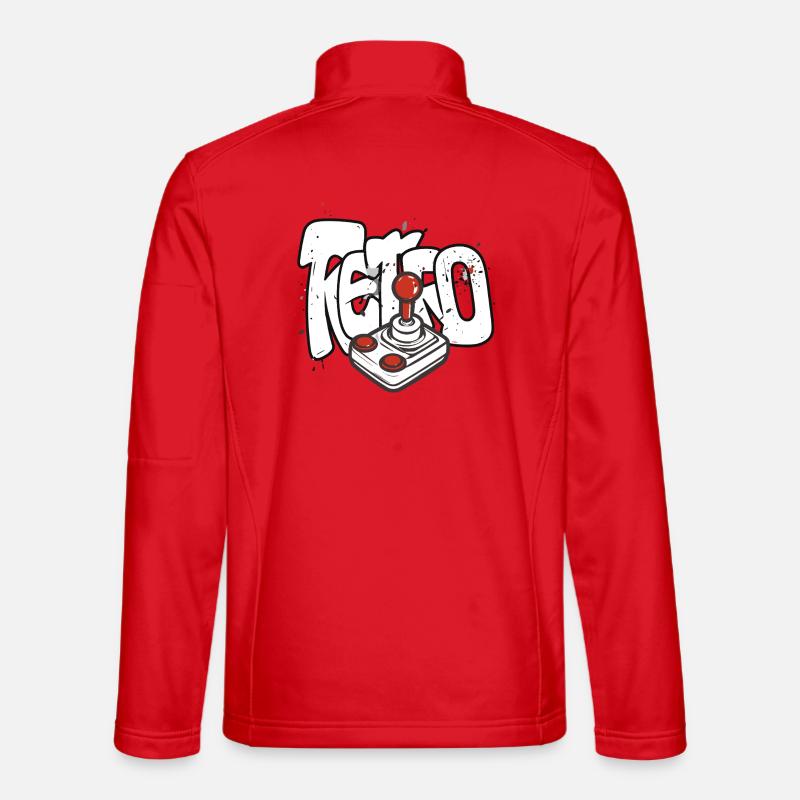 Retrobomber Joystick Design - Unisex Softshell Jacket - red