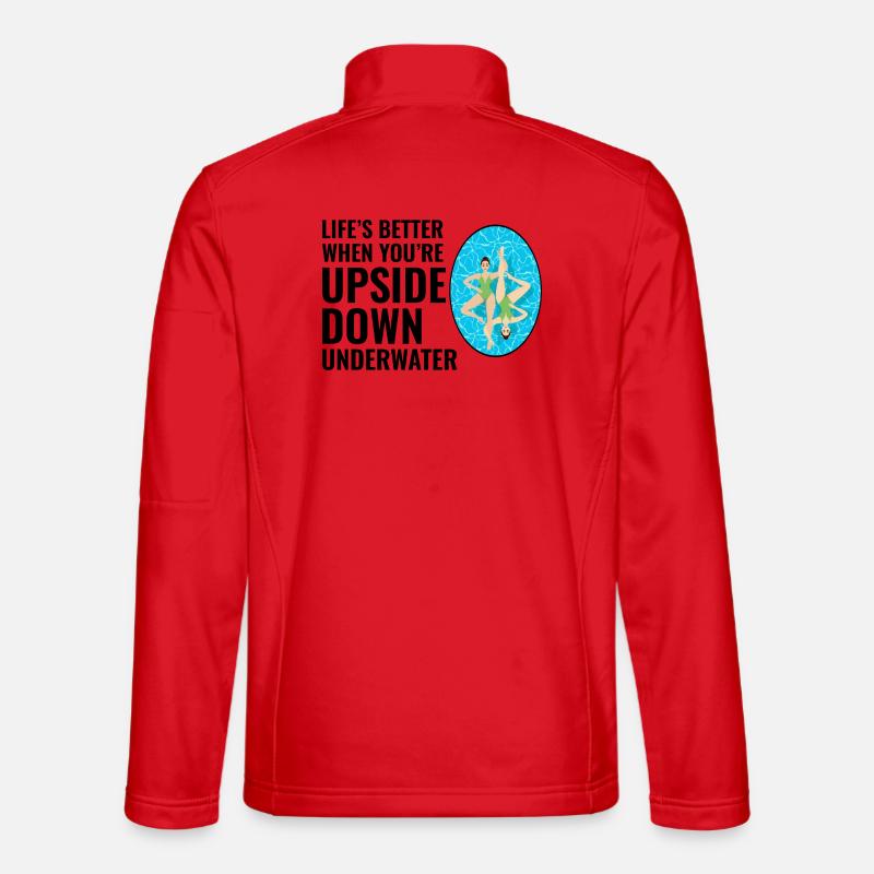 Life’s Better Upside Down Underwater Swimming  - Unisex Softshell Jacket - red