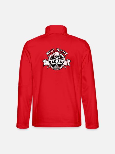 Heul nicht bau auf - Eight Ball - Billard Spieler - Unisex Softshelljacke - Rot - Hinten