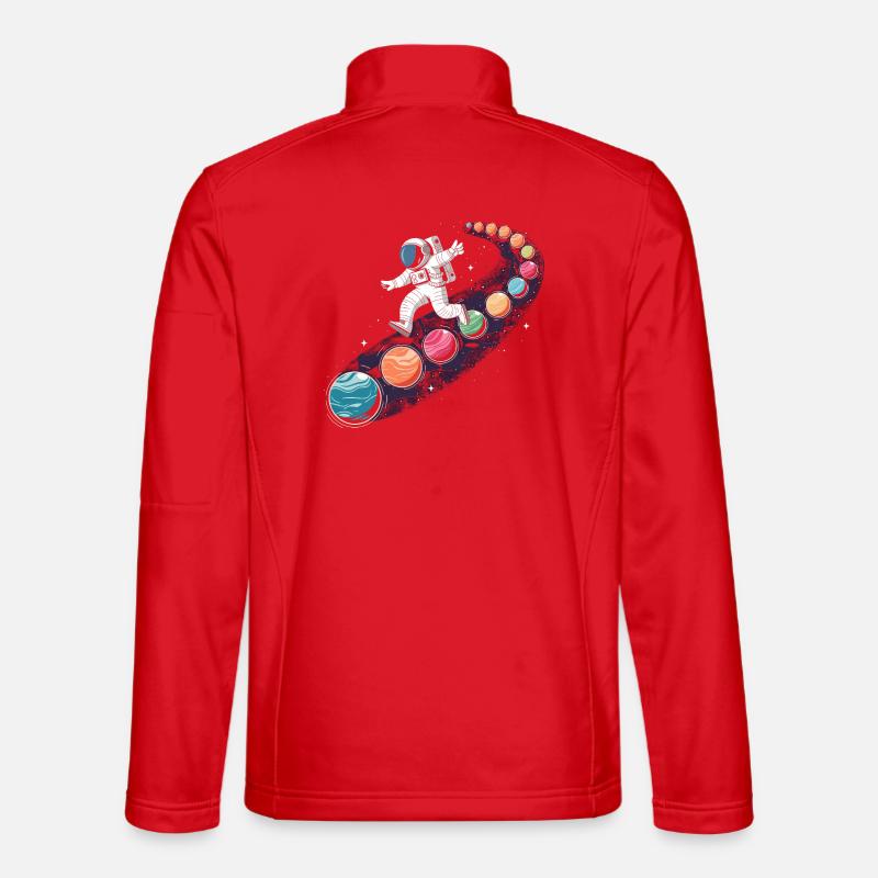 Weltraumabenteuer Astronaut Kinderdesign - Unisex Softshelljacke - Rot