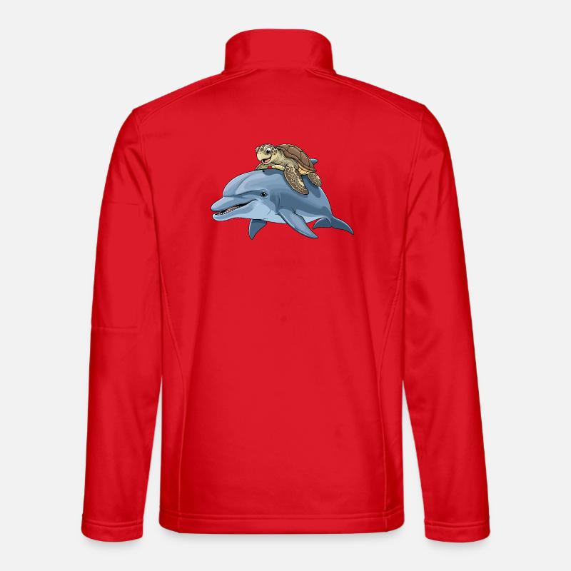 Sea adventure with turtle and dolphin Unisex Softshell Jacket