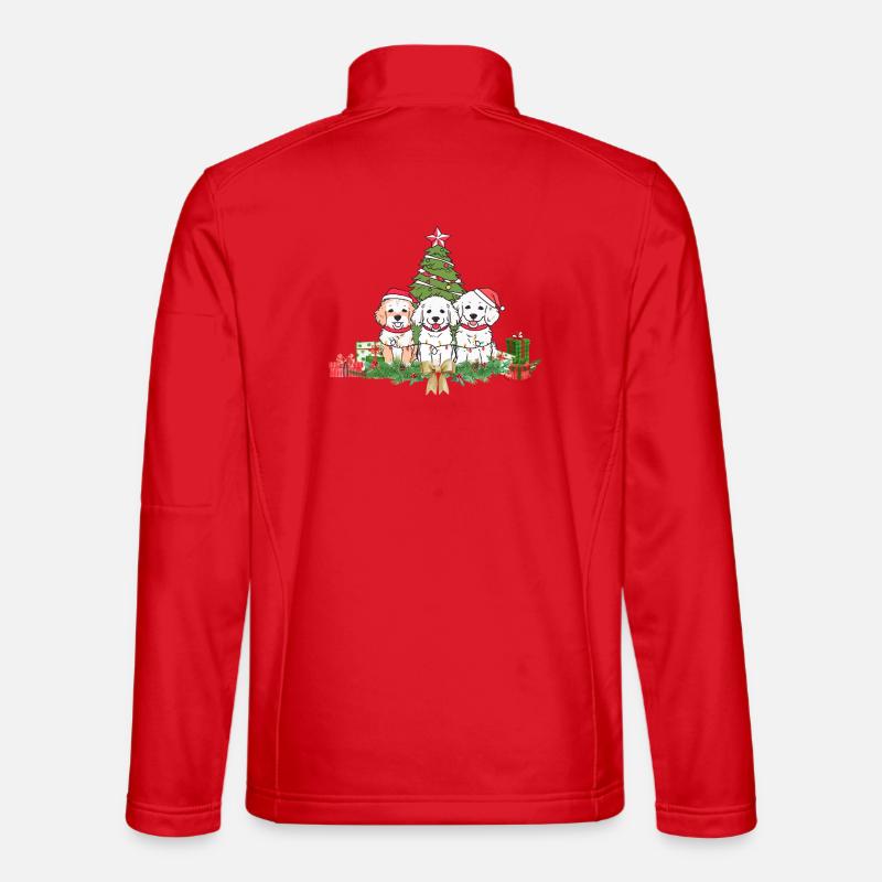 Conception de chiots festifs et d’arbres de Noël Veste en tissu softshell Unisexe