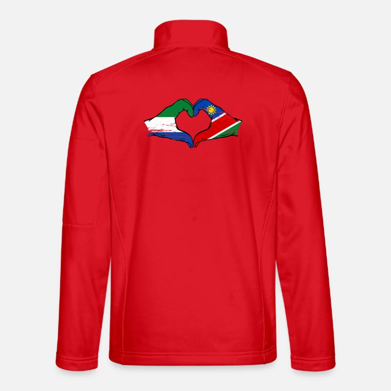Sierra_Leone_Namibia_Flagge_Haende_Herzform_use - Unisex Softshell Jacket - red