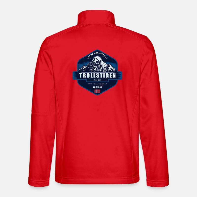 Trollstigen, Norwegen - Unisex Softshelljacke - Rot