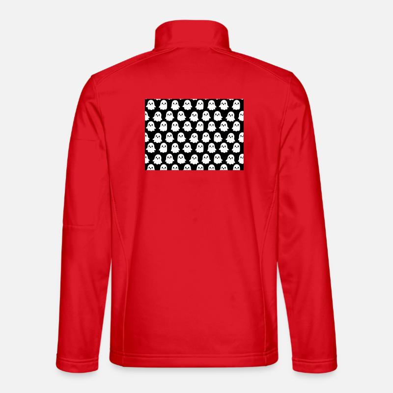 Cute Ghosts Pattern - Unisex Softshell Jacket - red