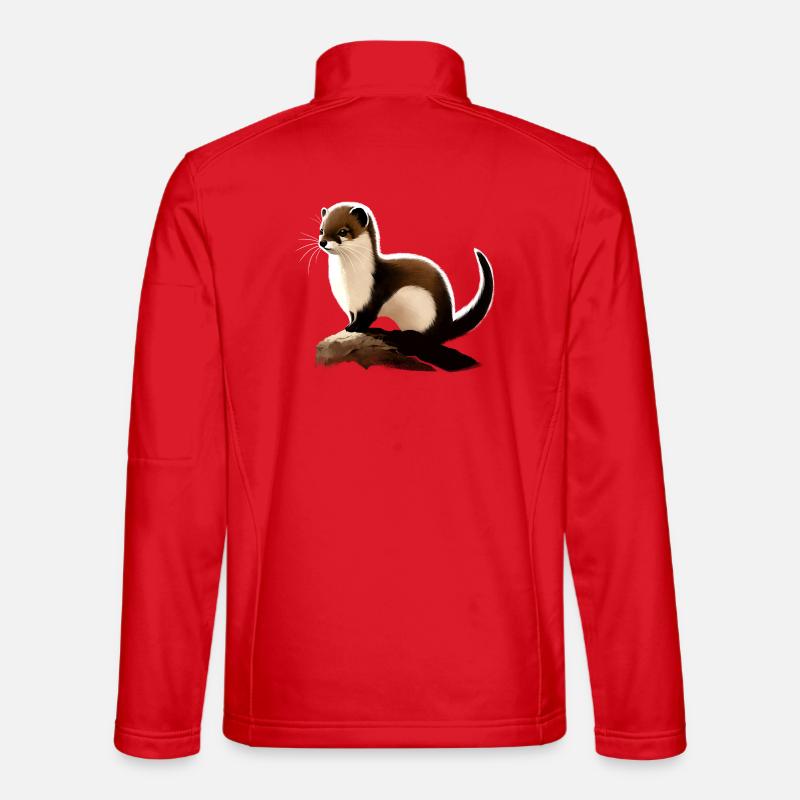 Ermine on rocks - Unisex Softshell Jacket - red